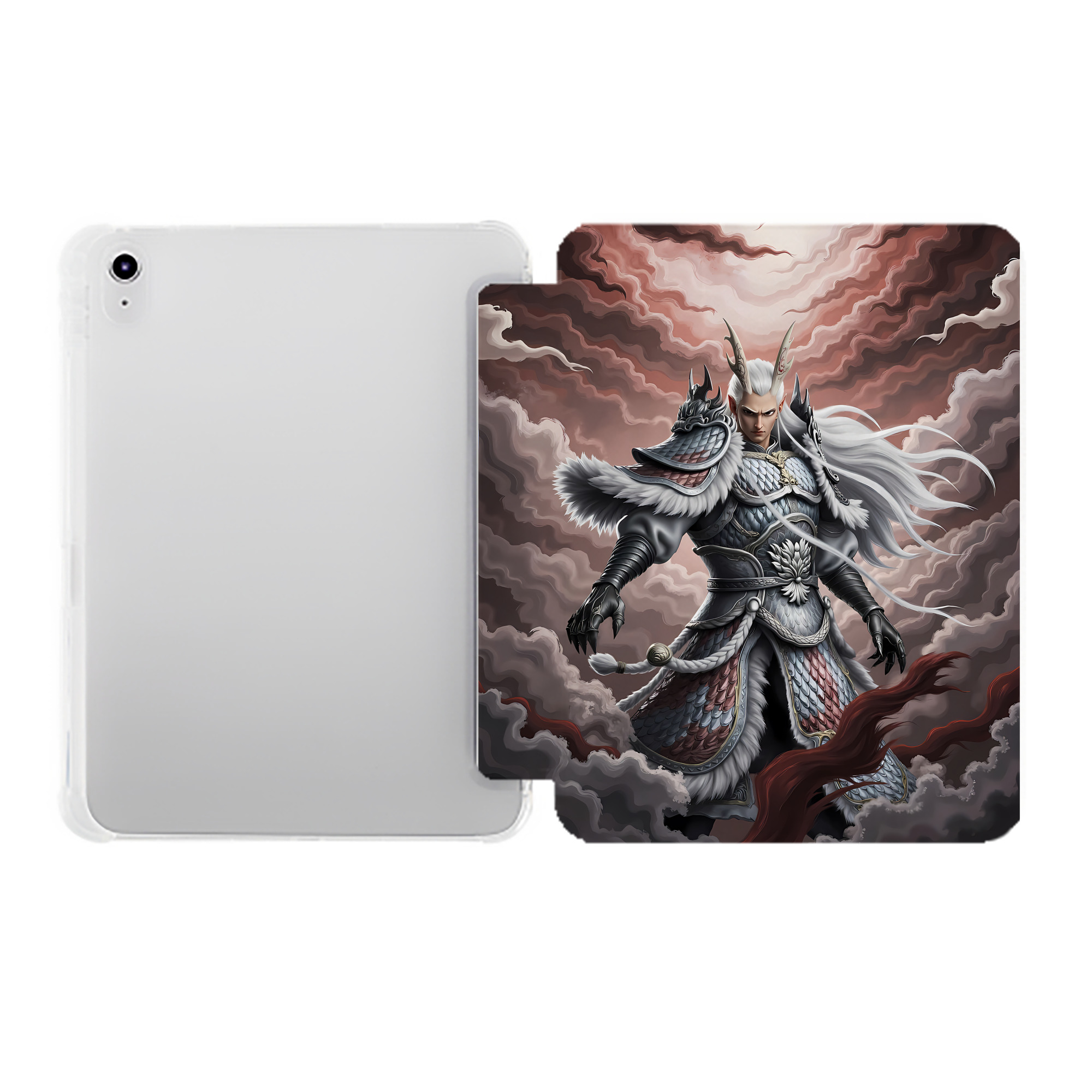 （画像用） Ne Zha 2 ナタ 魔童の大暴れ IPad ケース ペン収納付き 三つ折りスタンド PUレザー×シリコン 対応機種9.5/10.5/10.9インチ